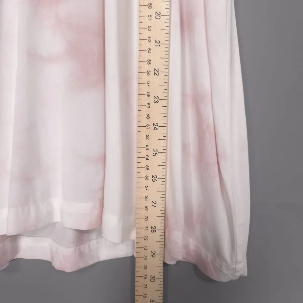 CLOTH & STONE Womens Blush Pink Tie Dye Tunic Top XL Short Sleeve Ecovero‎